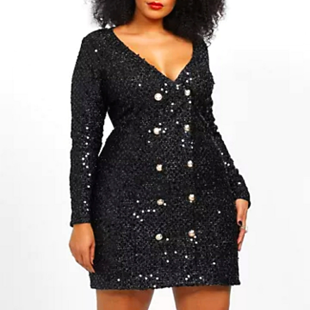 Fashion to Figure Sequin Blazer Dress